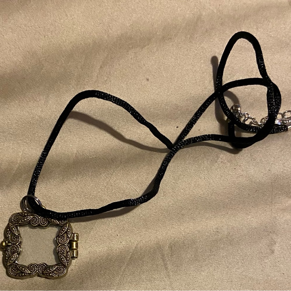 Steampunk Victorian locket frame necklace